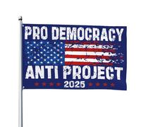 Drapeau double face pour la démocratie et le projet 2025, 1,2 x 1,8 m, pour jardin, cour, sans support