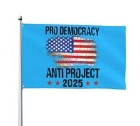 Drapeau double face pour la démocratie et le projet 2025, 1,2 x 1,8 m, pour jardin, cour, sans support