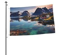 Drapeau double face pour l'extérieur des îles de la Norvège - Bannières de bienvenue amusantes pour la maison, le jardin, la cour, la pelouse, la décoration d'intérieur/extérieur - Bannière de