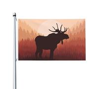 Drapeau double face représentant un paysage naturel d'élan sauvage, 3 x 5 pouces, pour l'extérieur, décoration de chambre, de jardin, fournitures de fête, décoration murale, toile de fond pour l'extér