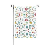 Drapeau double face résistant aux intempéries Biologie Chimie 71 x 102 cm, bannière décorative saisonnière pour jardin, cour et porche