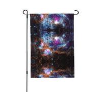 Drapeau double face résistant aux intempéries de l'univers galaxie 71 x 102 cm, bannière décorative saisonnière pour jardin, cour et porche