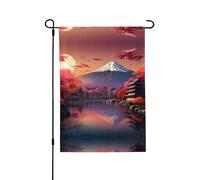 Drapeau double face résistant aux intempéries du Japon Mount Fuji 71 x 102 cm, bannière décorative saisonnière pour jardin, cour et porche