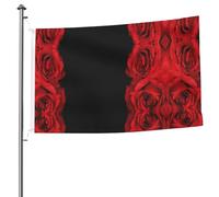 Drapeau double face rose rouge avec œillets - 1,5 x 2,4 m - Drapeau décoratif pour patio, porche, événement de groupe.