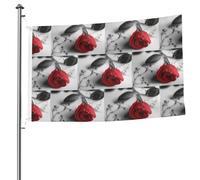 Drapeau double face rose rouge avec œillets - 1,5 x 2,4 m - Drapeau décoratif pour patio, porche, événement de groupe.