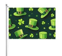 Drapeau double face St Patrick Lucky pour extérieur, 1,2 x 1,8 m, polyester résistant aux intempéries avec couleurs vives pour jardin, cour, terrasse ou maison