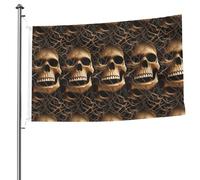 Drapeau double face tête de mort avec œillets - 1,5 x 2,4 m - Drapeau décoratif pour patio, porche, événement de groupe.