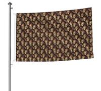 Drapeau double face tête de mort rose 1,5 x 2,4 m avec œillets, drapeau décoratif, patio, porche, événement de groupe.