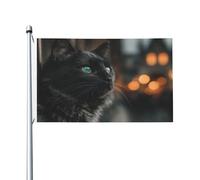 Drapeau double face « The Cat by the window » de 0,9 x 1,5 m - Bannière robuste pour décoration extérieure et de jardin, impression double face, facile à installer