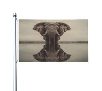Drapeau double face « The Elephant by the River » de 0,9 x 1,5 m - Bannière robuste d'extérieur et de jardin, parfaite pour la chambre à coucher et le jardin