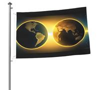 Drapeau double face The Light of the Earth de 5,1 x 7,6 cm - Bannière d'extérieur robuste et décorative, idéale pour le jardin, la chambre et la décoration de fête