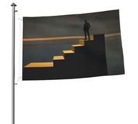 Drapeau double face The Man on the Stairs de 5,1 x 7,6 cm - Bannière d'extérieur robuste et décorative, idéale pour le jardin, la chambre et la décoration de fête