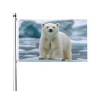 Drapeau double face The Regard of a Polar Bear de 0,9 x 1,5 m - Bannière robuste d'extérieur et de jardin, parfaite pour la chambre à coucher et le jardin