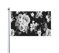 Drapeau double face vintage avec roses, tulipes et feuilles pour l'extérieur, 3 x 5 pouces, pour décoration de chambre, de jardin, pour l'extérieur, fournitures de fête, décoration murale, toile de fo