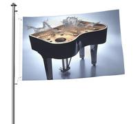Drapeau double face violon 2x3 - Bannière d'extérieur robuste et décorative, idéale pour le jardin, la chambre et la décoration de fête