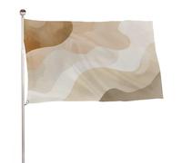 Drapeau doux beige et crème de formes abstraites de 0,9 x 1,5 m pour extérieur, jardin, bannière, décoration pour cour, porche, pelouse, ferme