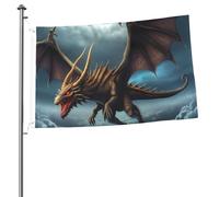 Drapeau dragon volant 6,1 x 91,4 cm - Impression double face - Drapeau de jardin pour l'extérieur - Bannière cadeau avec œillets - Toile de fond pour photo pour décoration intérieure et extérieure