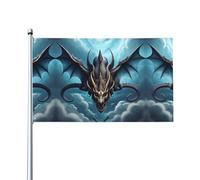 Drapeau dragon volant. Drapeau de jardin extérieur 0,9 x 1,5 m, bannière en polyester imprimé vif, facile à accrocher pour terrasse, fête, camping