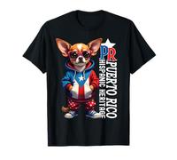 Drapeau drôle Chihuahua de Porto Rico Mois du patrimoine hispanique T-Shirt
