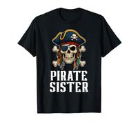Drapeau drôle crâne Pirate sœur Jolly Roger Crossbones T-Shirt