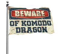 Drapeau drôle de bar Beware Of Komodo Dragon Flag Décoration Porche Décor Drôle Drapeaux Dortoir (120 x 180 cm)