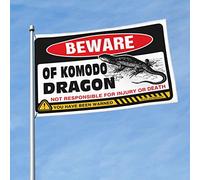 Drapeau drôle pour bar Stuff For Man Cave Beware Of Komodo Dragon Flag Drapeaux pour chambre à coucher (120 x 180 cm)