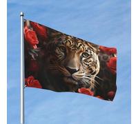 Drapeau drôle rose rouge et tigre, 1,2 x 1,8 m, drapeaux amusants pour toutes les saisons, drapeau pour décoration de dortoir, fête en plein air