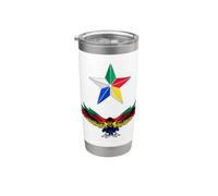 Drapeau druze, Syrie, Liban, Suwayda, druze, drapeau des druzes Gobelet isotherme en acier inoxydable double paroi