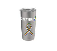 Drapeau druze, Syrie, Liban, Suwayda, druze, drapeau des druzes Gobelet isotherme en acier inoxydable double paroi