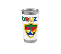 Drapeau druze, Syrie, Liban, Suwayda, druze, drapeau des druzes Gobelet isotherme en acier inoxydable double paroi