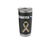 Drapeau druze, Syrie, Liban, Suwayda, druze, drapeau des druzes Gobelet isotherme en acier inoxydable double paroi