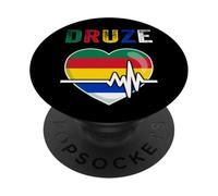 Drapeau Druze, Syrie, Liban, Suwayda, Druze, Drapeau des druzes. PopSockets PopGrip Adhésif
