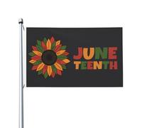 Drapeau du 19 juin Liberté afro-américaine Histoire noire du 19 juin 3x5 pieds double face en plein air pour les événements de célébration Décoration de fête de vacances Bannière en polyester Drapeaux