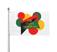 Drapeau du 19 juin Liberté afro-américaine Histoire noire du 19 juin 3x5 pieds double face en plein air pour les événements de célébration Décoration de fête de vacances Bannière en polyester Drapeaux