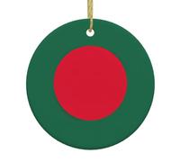 Drapeau du Bangladesh Décoration de Noël à suspendre Cadeaux de Noël L'Étrange de Monsieur Jack Ornements ronds en porcelaine