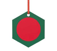 Drapeau du Bangladesh Décoration de Noël mariée, alternative moderne en acrylique aux décorations de Noël polyvalentes