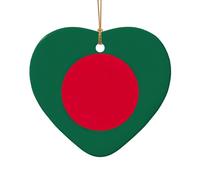 Drapeau du Bangladesh Décorations de Noël en céramique Décoration pour chambre, maison, cadeaux, arbre de Noël de ferme Haning