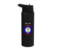 Drapeau du Belize - Souvenir minimaliste pour amoureux des voyages Stainless Steel Insulated Water Bottle