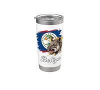 Drapeau du Belize Tapir National Animal Gobelet isotherme en acier inoxydable double paroi
