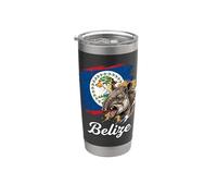 Drapeau du Belize Tapir National Animal Gobelet isotherme en acier inoxydable double paroi