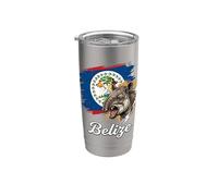 Drapeau du Belize Tapir National Animal Gobelet isotherme en acier inoxydable double paroi