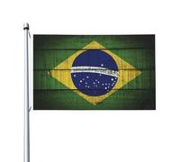 Drapeau du Brésil 3x5, bannière extérieure double face avec 2 œillets en laiton, décoration pour terrasse et pelouse