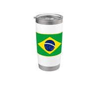 Drapeau du Brésil avec bords usés Gobelet isotherme en acier inoxydable double paroi