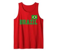 Drapeau du Brésil Brésil Pride Vêtements de Sport pour Les Amateurs de Maillots Débardeur, Homme, Rouge, M