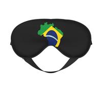 Drapeau du Brésil Carte 13 Drapeau du Brésil Carte Masques de sommeil Sangle réglable Masque pour les yeux doux pour femmes Hommes Voyage Travail Maison