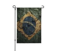Drapeau du Brésil décoratif double face - Bannière de jardin, parfaite pour la décoration extérieure et intérieure, disponible en deux tailles