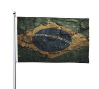 Drapeau du Brésil double face 1,2 x 1,8 m - Bannière robuste d'extérieur et de jardin, parfaite pour chambre à coucher et jardin