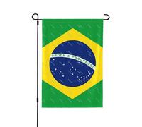 Drapeau du Brésil double face pour jardin, décoration résistante aux intempéries pour terrasse ou patio, 71 x 102 cm