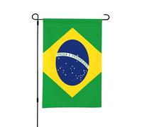 Drapeau du Brésil, drapeau de jardin brésilien double face, petits drapeaux pour cour, convient pour l'extérieur ou le jardin, décoration de patio, cour, 18 x 12 pouces