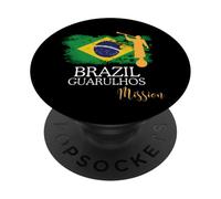 Drapeau du Brésil Guarulhos Mission Angel Moroni PopSockets PopGrip Adhésif